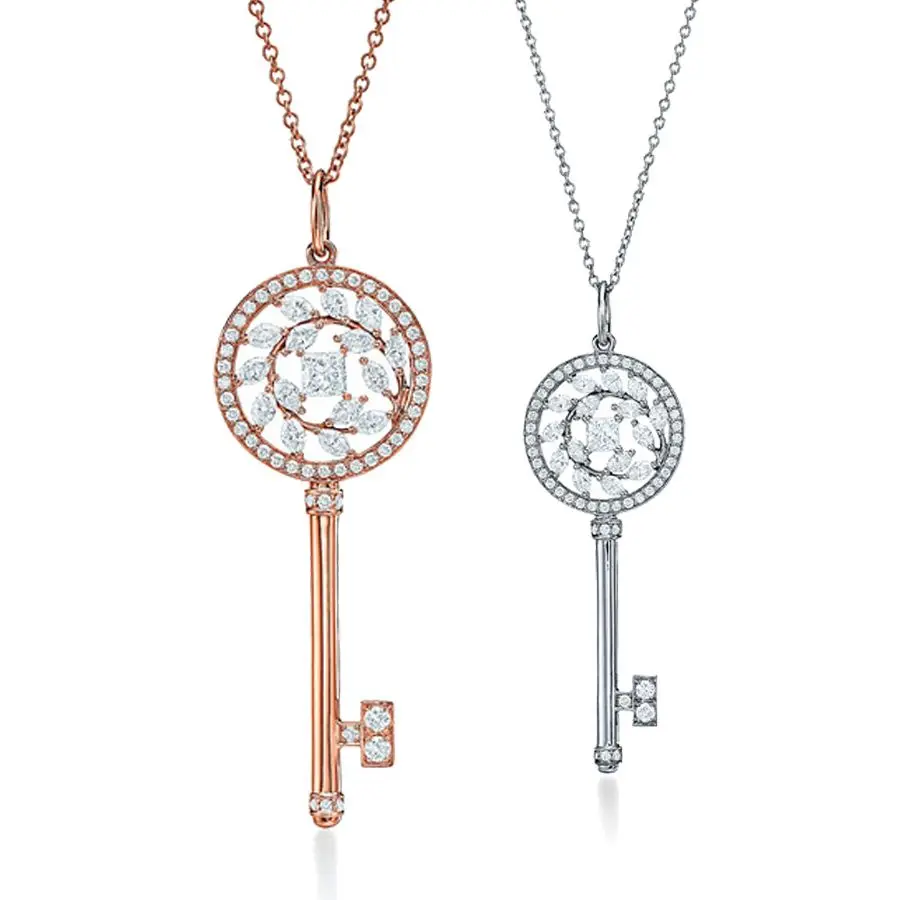 

Simple zircon key ornament women's necklace, couple jewelry, S925, gift, necklace trend in 2021, original fashion, classic