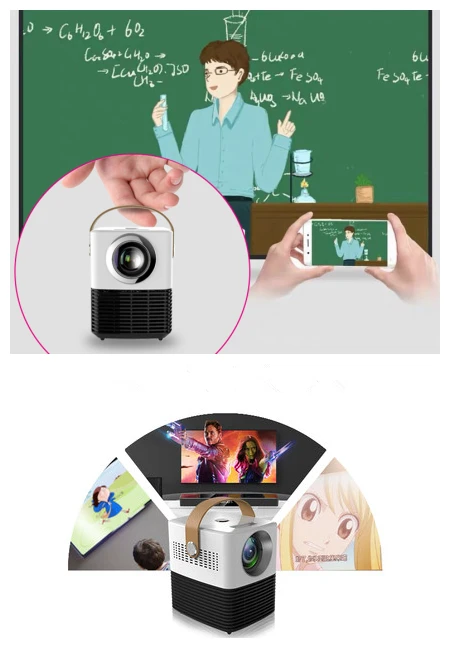 C2 карманный портативный проектор full HD Поддержка mini USB beamer 3300 люмен Android 6 0 wifi BT