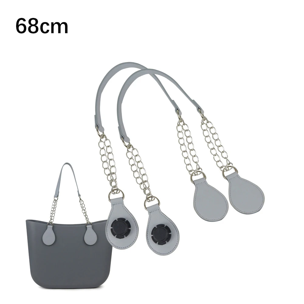 

1 Pair Long Leather Pu Chain Handle With Tear Drop End Double Metal Chain For O Bag For Handbag Bag Women Bag
