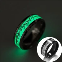 classic magic letter luminous gold silver color titanium stainless steel couple rings for men women charm jewelry