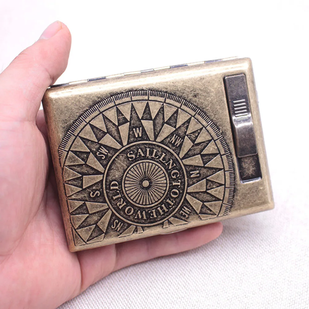 Ретро чехол для сигарет старомодный портативный мужской Ультратонкий