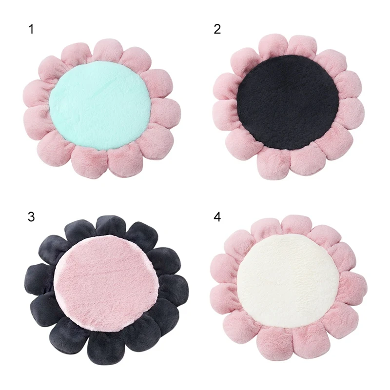 4 цвета теплые флисовые цветок с рисунком собачки и котика коврик круглая кровать