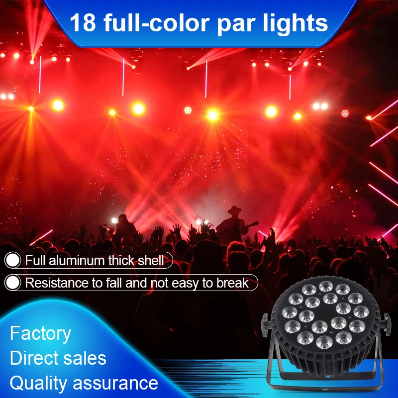 18pcs*10w Led Par Light Stage Lighting RGB Led Par Light Dj Flat Par Light Stage Led Par Light  Strobe DMX Controller for Dance