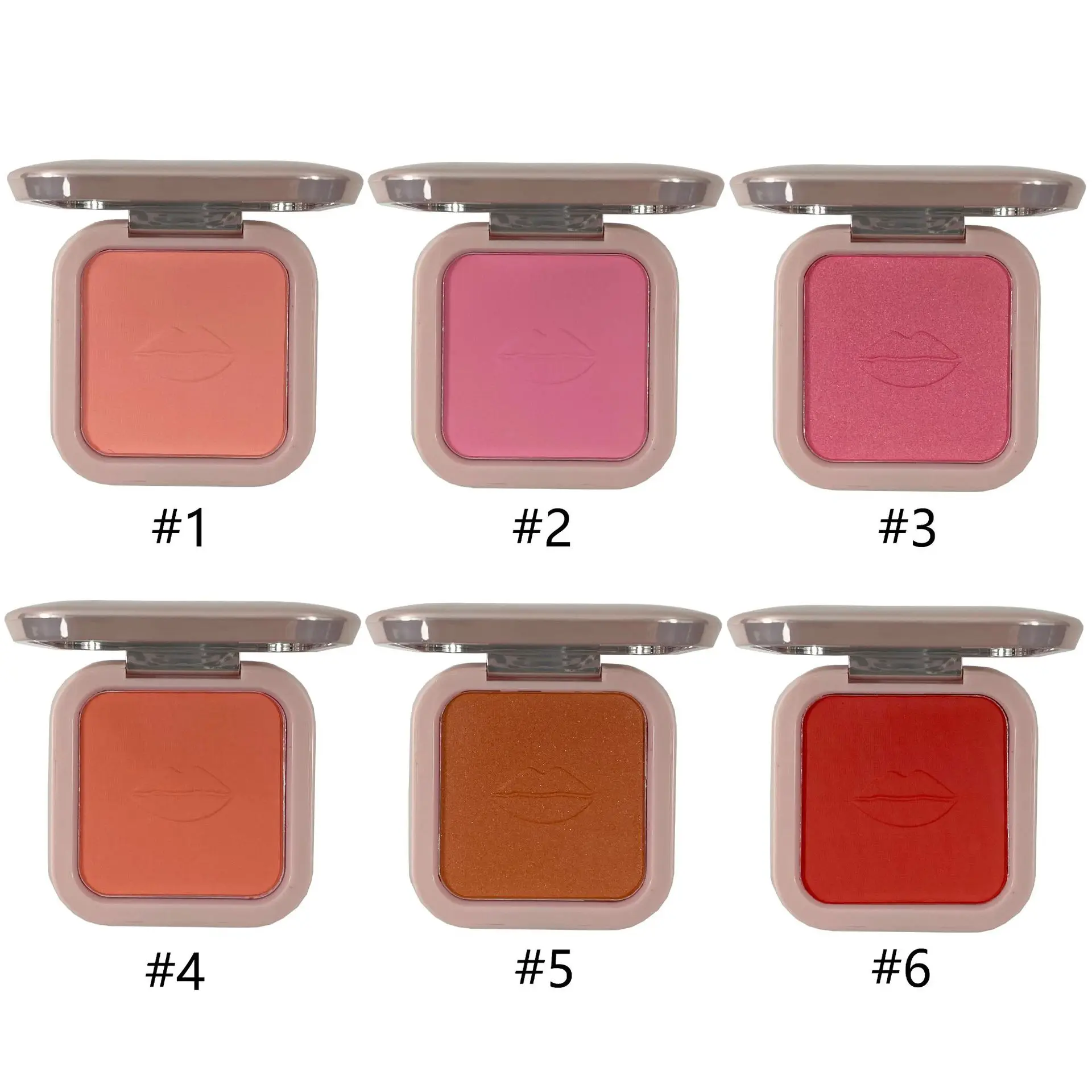 

Wholesale Beauty Cosmetics Pigment Waterproof 6 Colors Single Blush Skin Cream Blusher Face Cheek Custom Label Makeup Blush