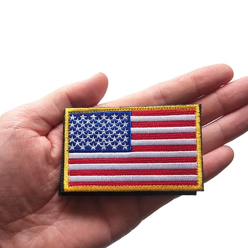 1 шт. американский флаг США Вышивка Липучка чехол для телефона на руку тканевая