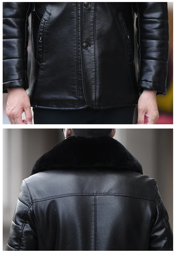 Новое пальто из овчины размера плюс 6XL, мужская куртка из натуральной кожи, Высококачественная кожаная куртка с воротником из меха енота