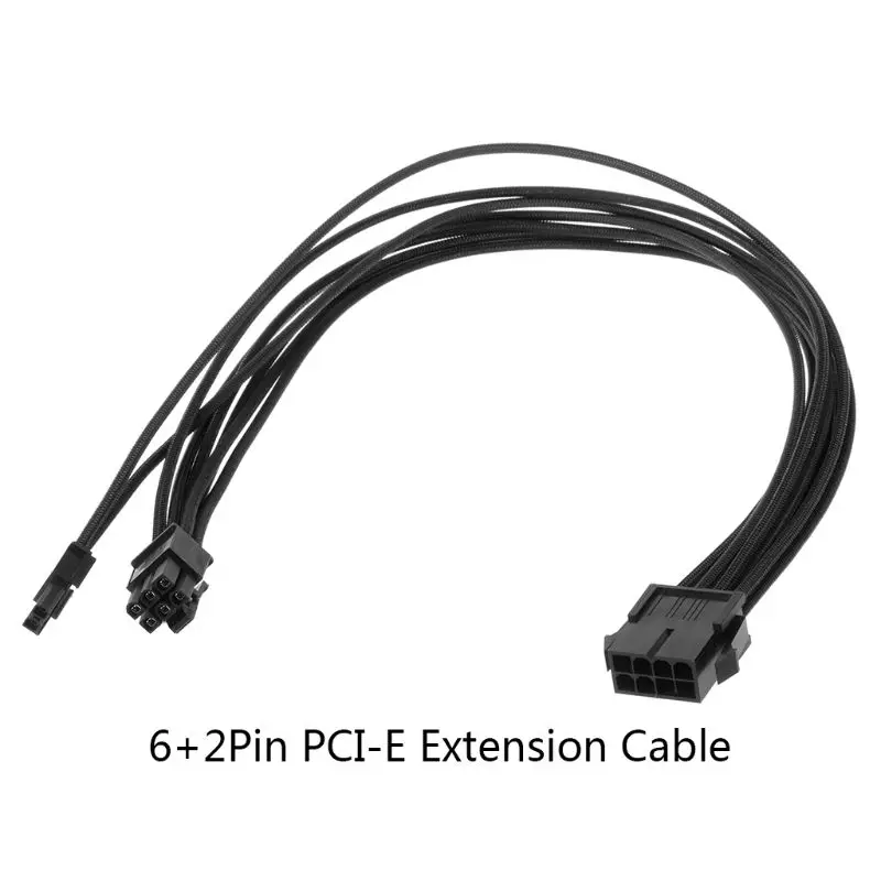 

Удлинительный кабель питания, 30/40 см, черный, GPU PCI-E 8 Pin (6 + 2), штекер-гнездо, для ПК