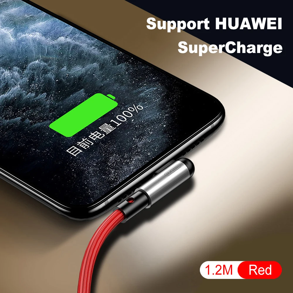 

IKOLE USB Type C Cable 3A For Samsung Note 8 S9 Xiaomi Mi9 10 Redmi Huawei Honor 90 Degree Cell Phone Fast Charging USB C Cable