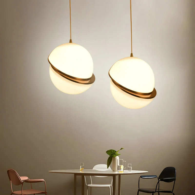 

Half Circle Restaurant with Misplaced Creativity Pendant Lamp Morden Living Room Decoration Light Fixtures Glass Hanging Lights