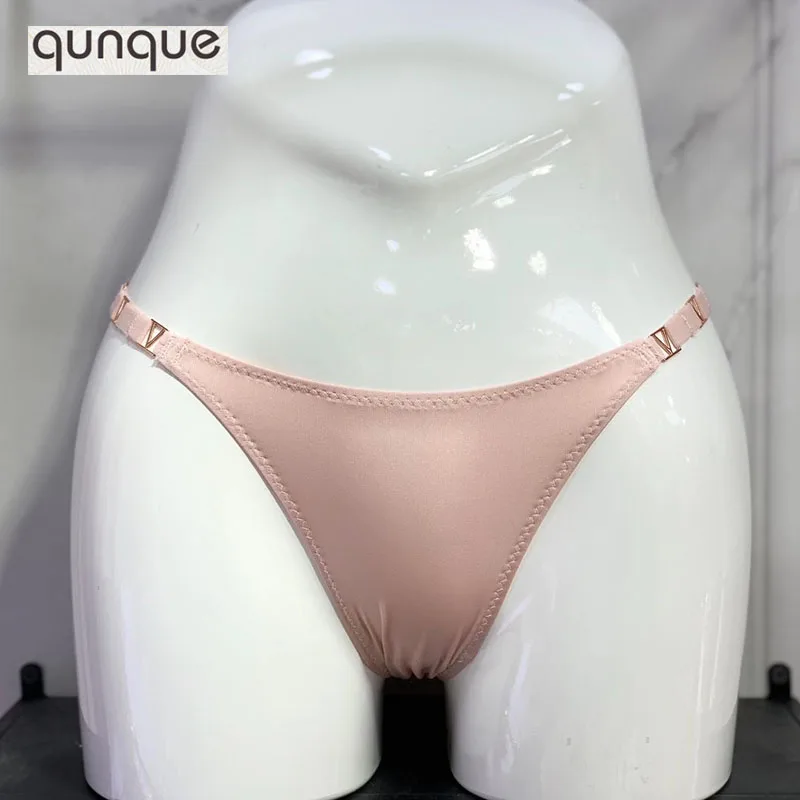 Y2k Solid Satin Women Sexy Metal Thong Pantie Pink Sous Vetement String Femme Sexy Low Rise Underwear Women Bragas Y Tangas Muje