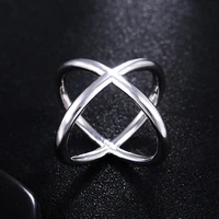 unique women hollow cross ring silver colour ring personality creativity hip hop punk motorcycle party ring valentine day gift
