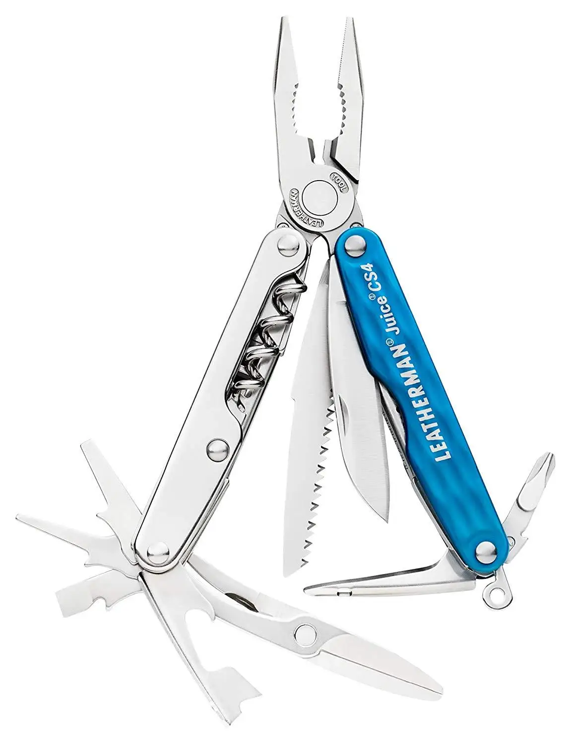 Мультитул LEATHERMAN Juice CS4 с пружинными ножницами и алюминиевыми ручками