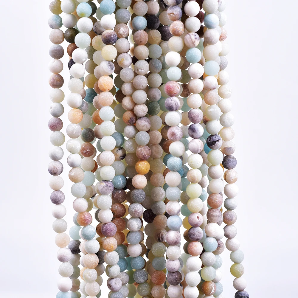 Разноцветные матовые круглые блестящие полированные бусины Asingeloo для