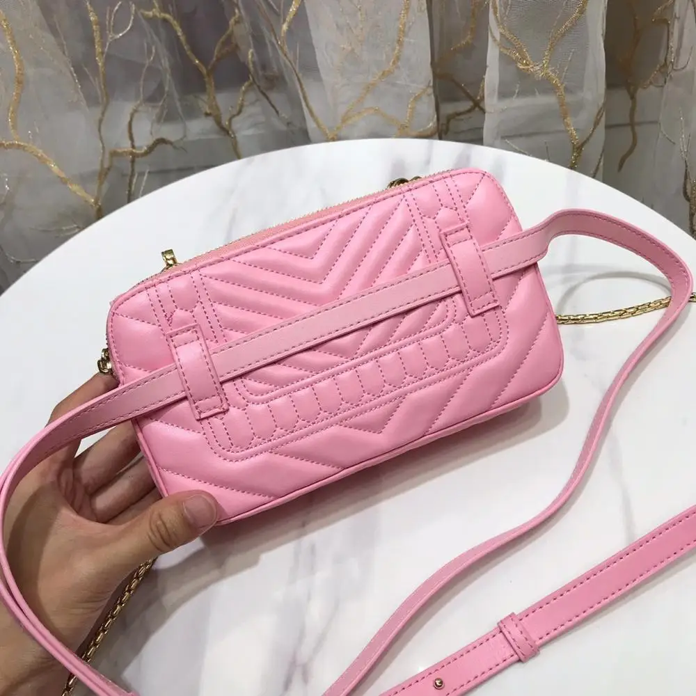 

free shipping 2020 the new style hot summer genuine cow leather women waist packs one shoulder bag crossbody bag 4 color 19 cm
