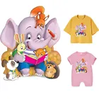 Термонаклейки на одежду для детей, термонаклейки с рисунком кролика, собаки