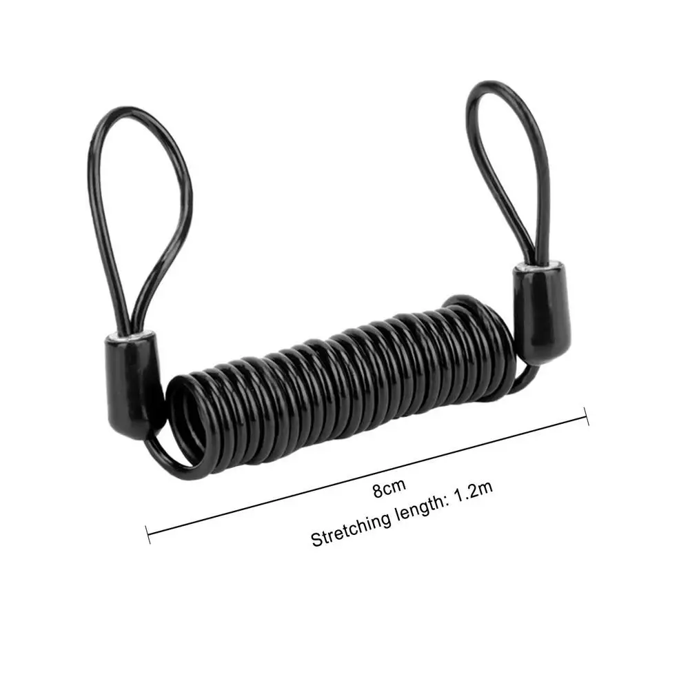 Motorcycle Scooter Disc Lock Cable Security Reminder Retractable Anti Theft Bike Moto Tools Bicycle Helmet Warning Spring Rope | Спорт и