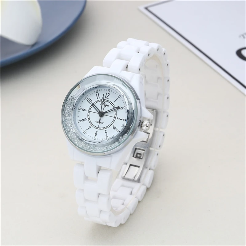 Часы наручные женские кварцевые с керамическим ремешком брендовые модные