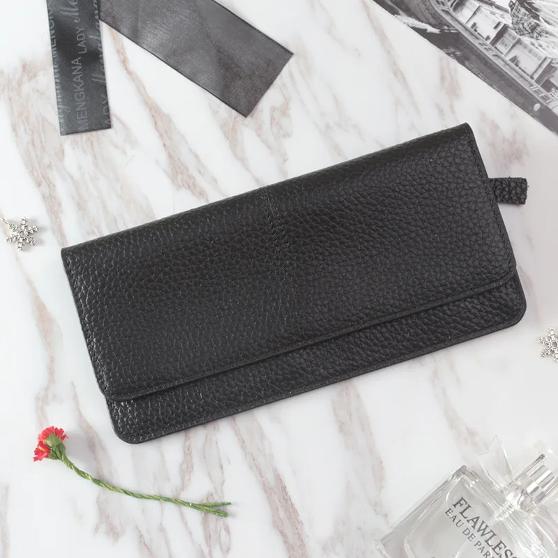 

LSLLeatherColor Coin Purse Multifunctional Cowhide Female Long small wallet wholesale purses cute purse Standard Wallets
