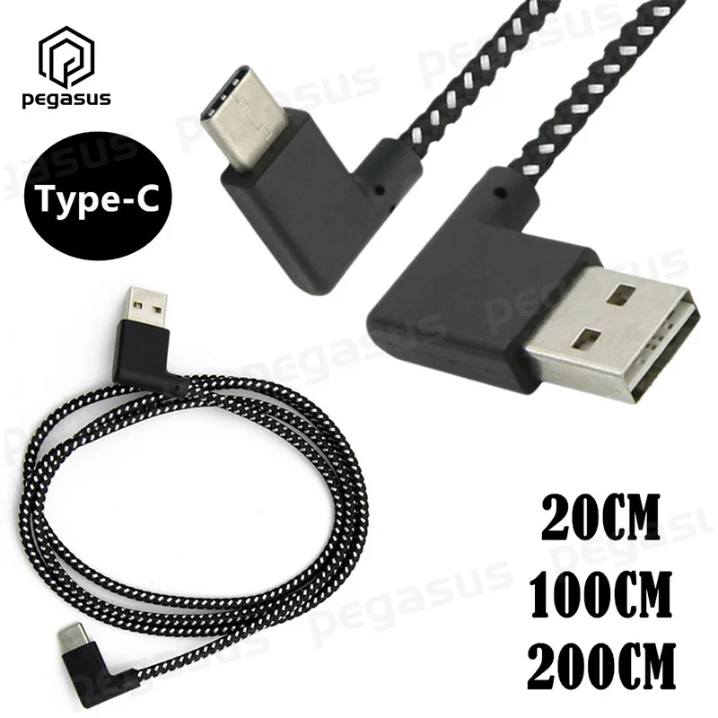 90° Angle Type-A to USB3.1 Type-C Male USB Data Sync &amp Charge Cable Connector 0.2m/1m/2m | Электроника