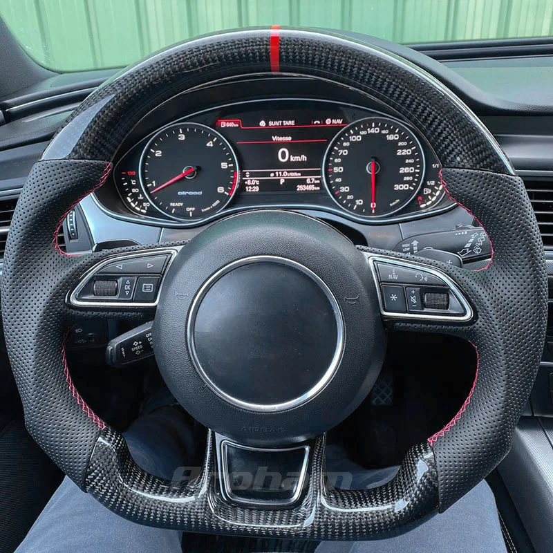 Рулевое колесо из углеродного волокна для Audi A3 A2 A5 A6 A7 A4L A6L Q3 Q5L Q7 A1 TT A8 2014 2015 2016 2017 2018