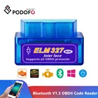 Автомобильный мини-сканер Podofo, OBD V1.5, ELM327, OBD2, Bluetooth, OBDII 2, автомобильный тестер ELM 327, диагностический инструмент для Android, считыватель кодов