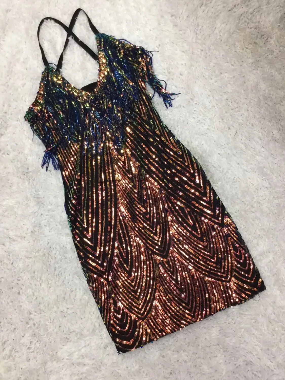 Женское блестящее вечернее платье сексуальное Сетчатое с блестками лето