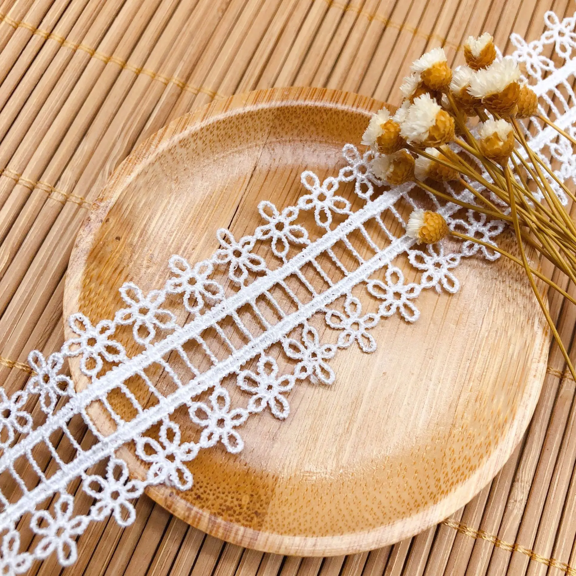 Черно-белые вышитые сетчатые кружевные тканевые Обрезанные ленты для рукоделия |