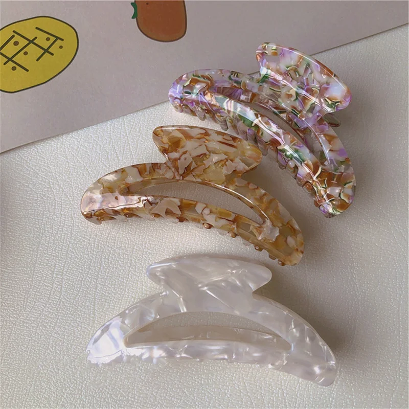 

Solid Color Claw Clip Large Barrette Crab Hair Claws Bath Clip Ponytail Clip For Women Girls Hair Accessories Gift