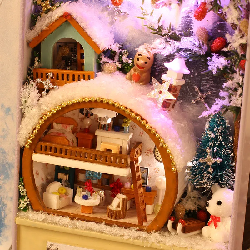 Doll House Toy Box Theatre Miniature dollhouse Furniture 3D Puzzle Education Learning Wooden Toys for Kids Children Gifts | Игрушки и