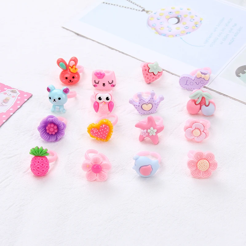 8 шт./компл. кольцо для детей ювелирные изделия модные цветные кольца милые