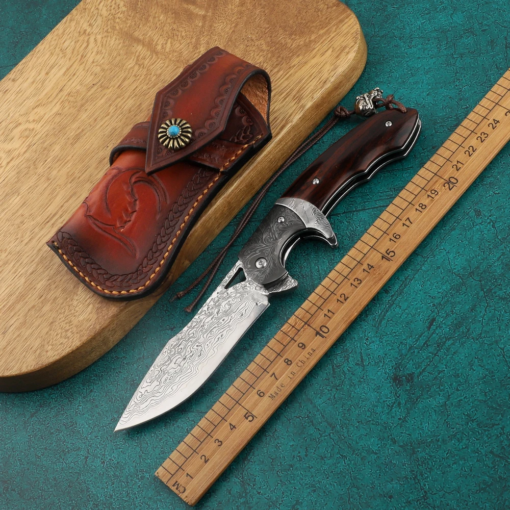 

NINE THORN Дамасская сталь карманный нож Походный охотничий нож складной нож Походный нож уличный Инструмент Тактический Самозащита