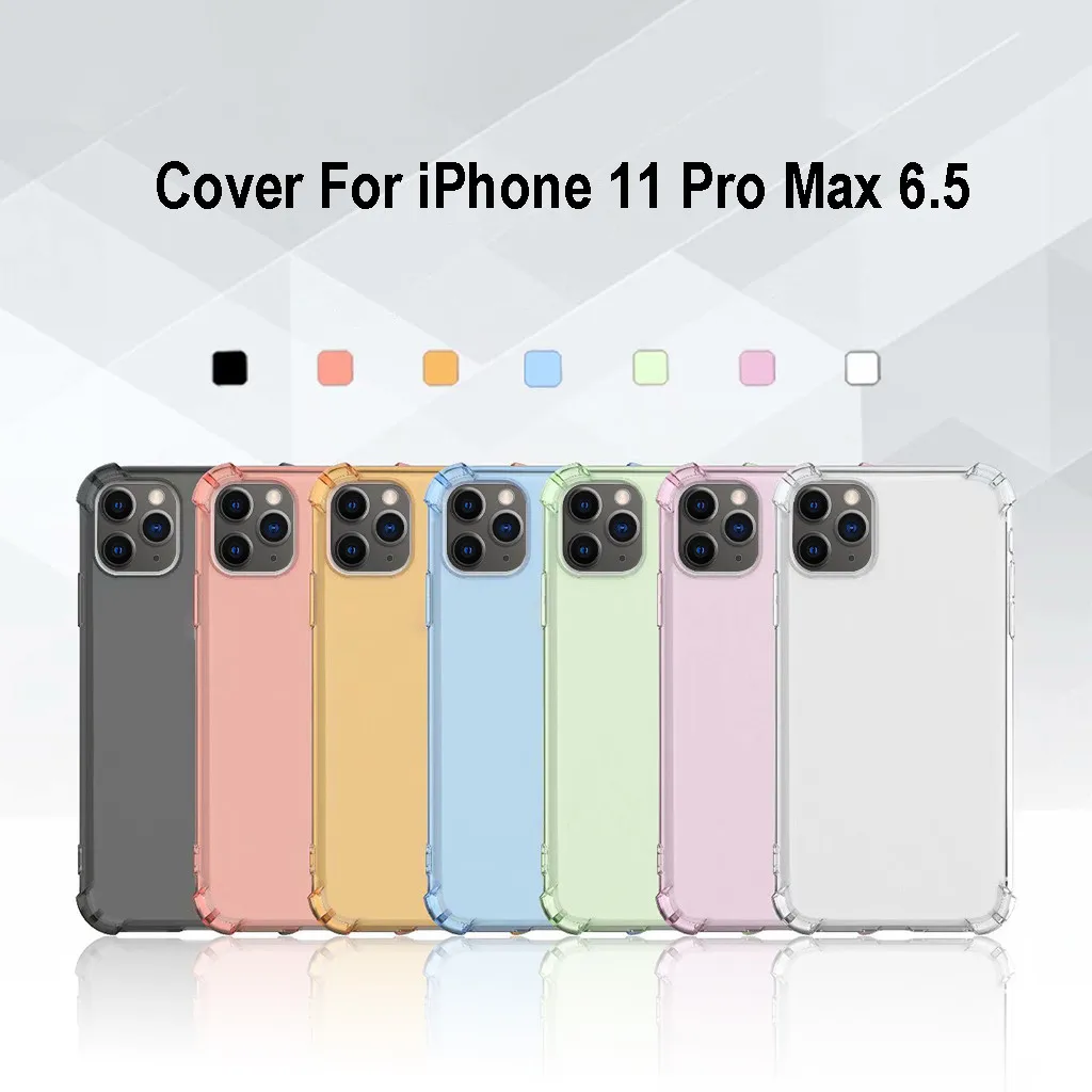 Чехол из ТПУ для iPhone 11 чехол Pro Max простой с четырьмя углами защитный