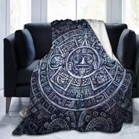 flannel fleece blanket warm fluffy throw blanket luxury chicano maya aztec calendar bed blanket for babys couch home decor chair