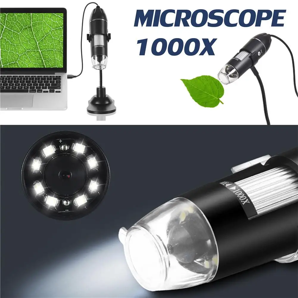 Цифровой микроскоп 3 в 1 1000X Многофункциональная портативная Лупа с поддержкой