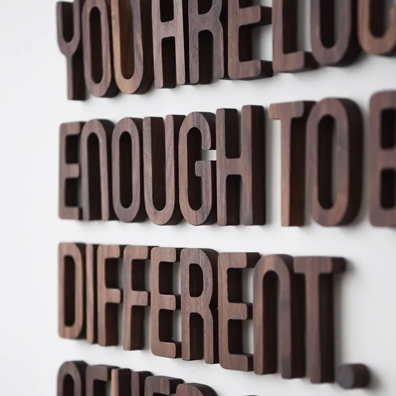 Скандинавские Ins стиль орехового дерева деревянные английские буквы