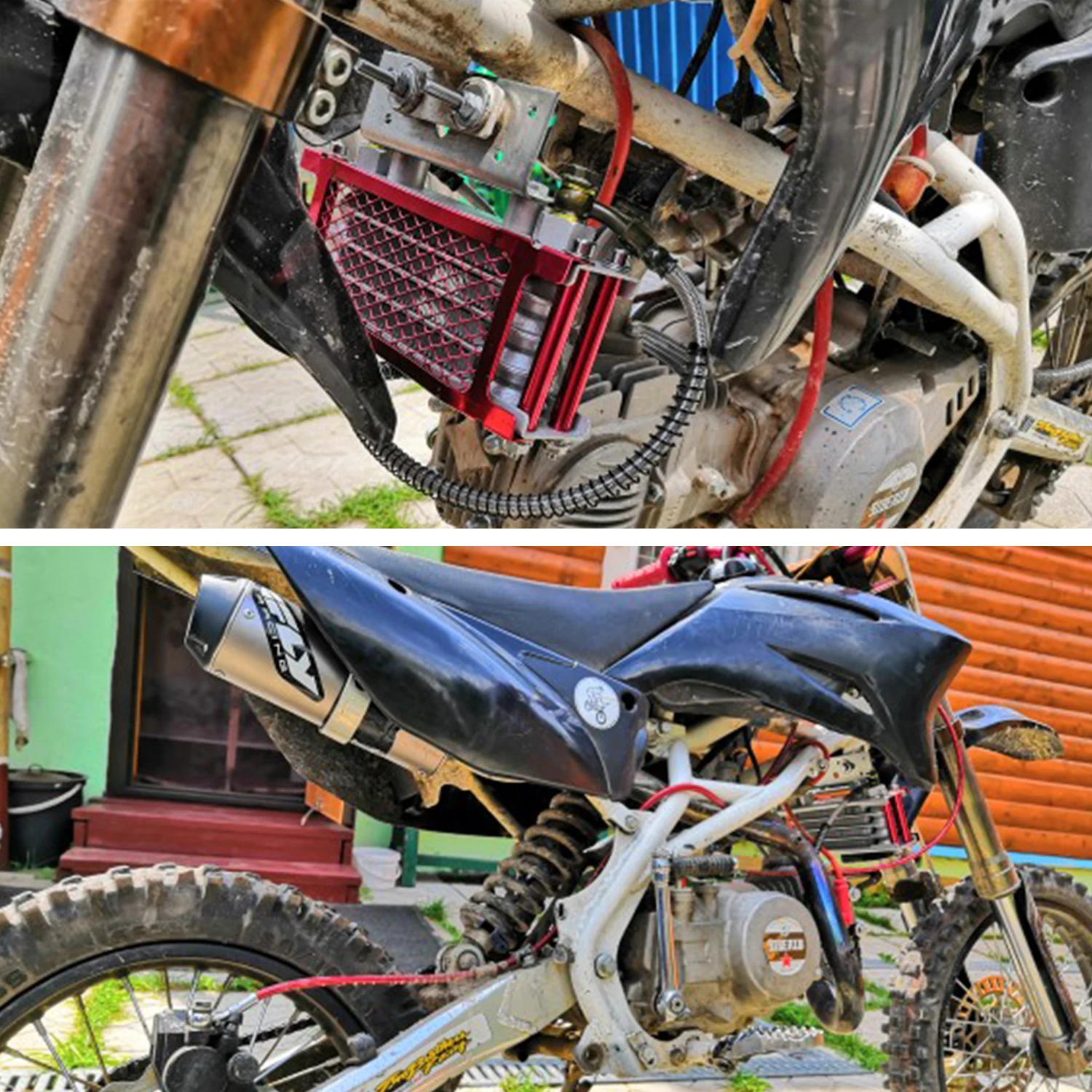 

Motorcycle Oil Cooling Cooler Radiator Set For 125cc 140cc Horizontal Engine Dirt Pit Monkey Bike ATV Chinese Made