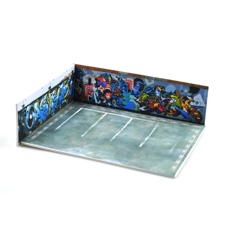 

1:64 Car Model Diorama Graffiti Corner Scenery Photo Background Parking Display
