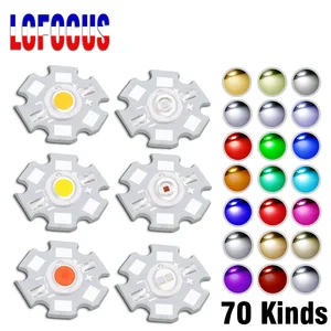 Светодиодный чип высокой мощности, 1 Вт, 3 Вт, 5 Вт, COB, теплый, холодный белый, зеленый, синий, полный спектр, 660 нм, 440 нм светильник лампа для выращивания в аквариуме, 10 шт.