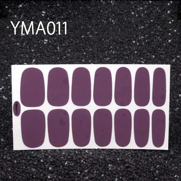 YMA011 14 tips/sheet серия блестящих модных переводных наклеек для дизайна ногтей, Коктейльная коллекция, маникюр, лак для ногтей, полоски, обертывания - Цвет: YMA011