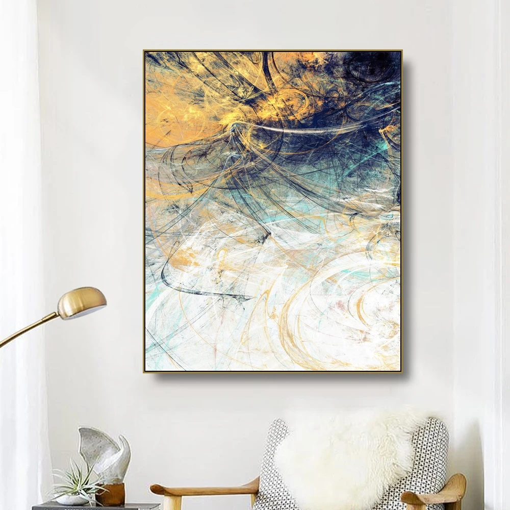 

Laeacco Abstract Still Life Canvas Painting Calligraphy Wall Art Wall Pictures Posters Print for Living Room Home Decor No Frame