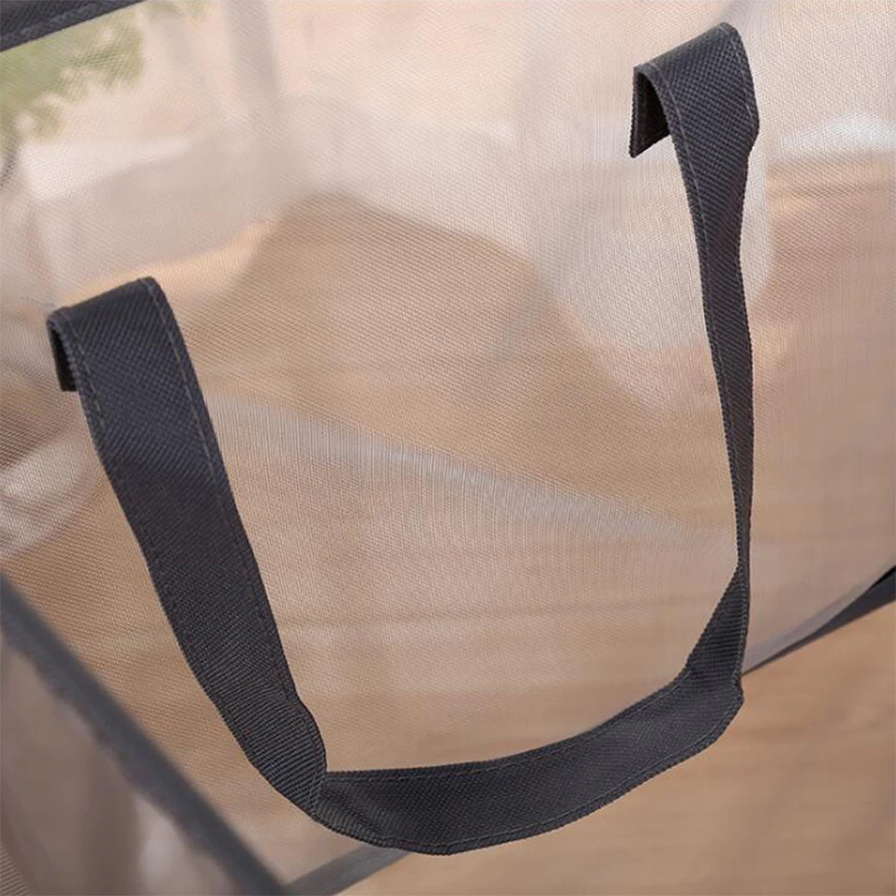 

1PC Laundry Basket with Handles Mesh Double Layer Foldable Clothes Storage Basket for Laundry Room Student Dormitory Travel