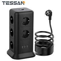 tessan power strip 11 way 2500w 10a multiple socket with 3 usb 5v 3 1a eu plug power strip tower with surge protection