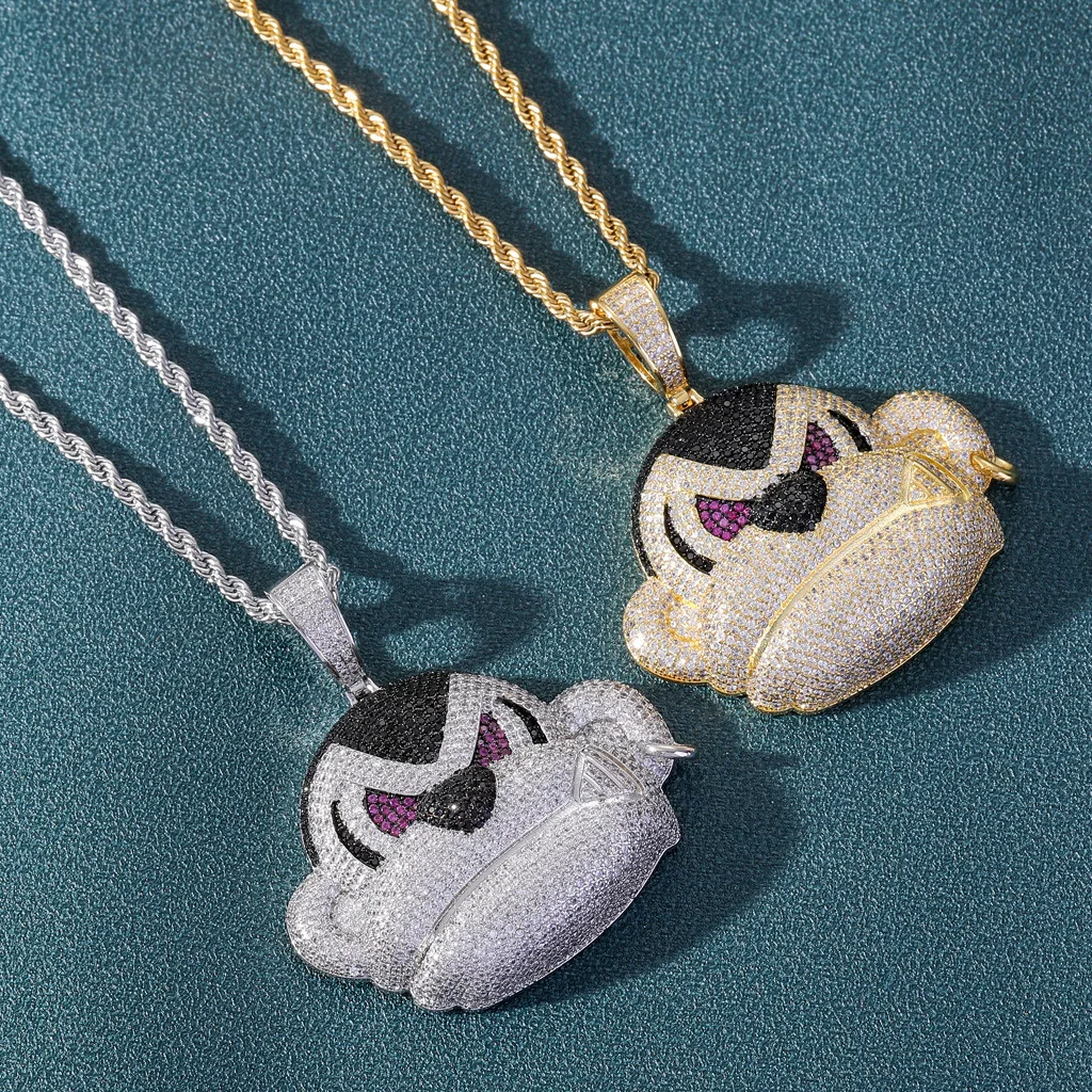 

Cute Cartoon Gorilla Rhinestone Pendant Micro Zircon Fashion Full Diamond Hip-Hop Street Style Personalized Kawaii Necklace
