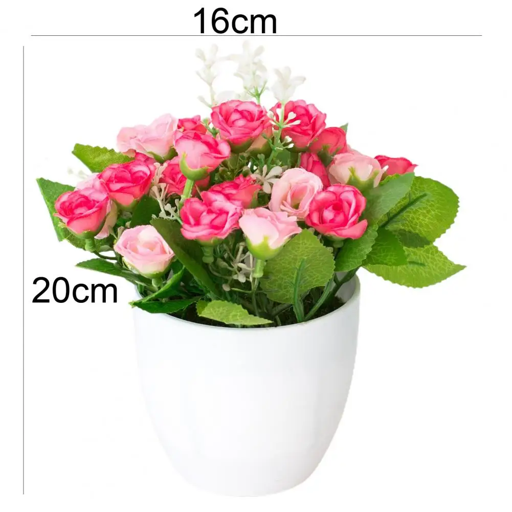 

Simulated Flower Pot Colorful Roses Floor Decoration Plastic Showcase Home Yard Simulation Bonsai for Dinning Table Balcony