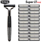 Набор для бритья Schick Super II PLUS, Мужская бритва с витамином в5, 22 лезвия + 1 Бритва, смазочный инструмент