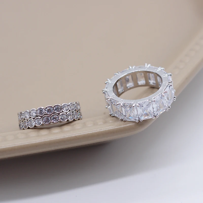 Новое модное кольцо ins wind burst модель micro-set стразы из циркона с широким лицом супер