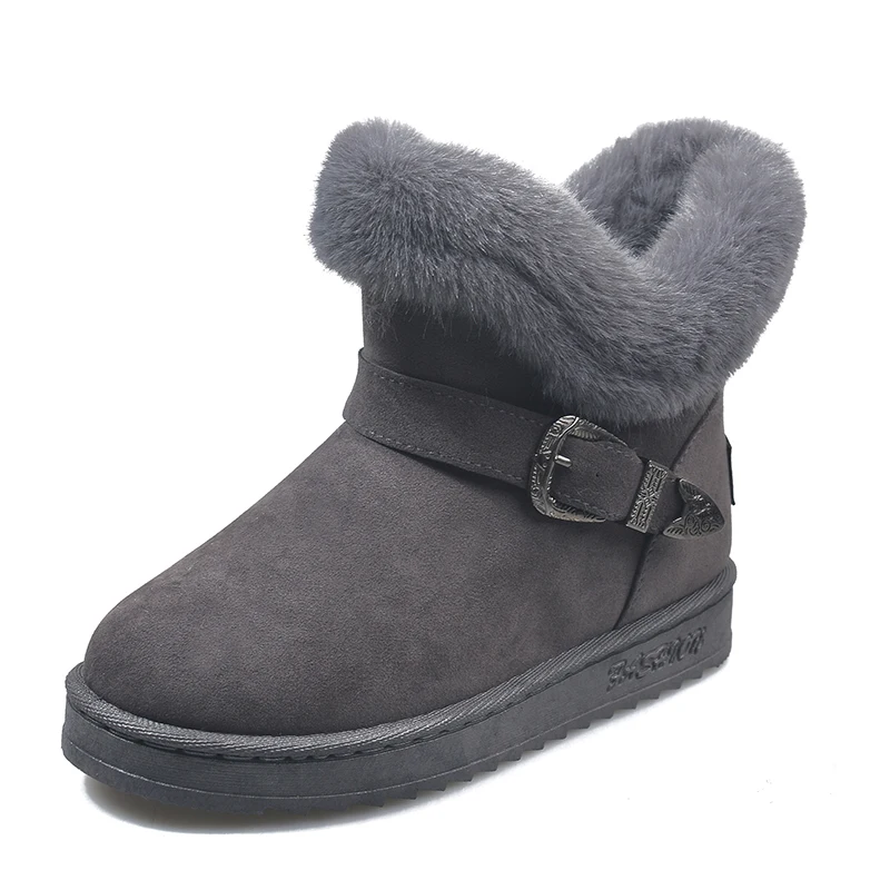 

LBLGY Women Snow Boots Slip On Platform Flock Ankle Boots For Women Warm Plush Winter Boots Woman Shoes Black Botas Mujer 2020