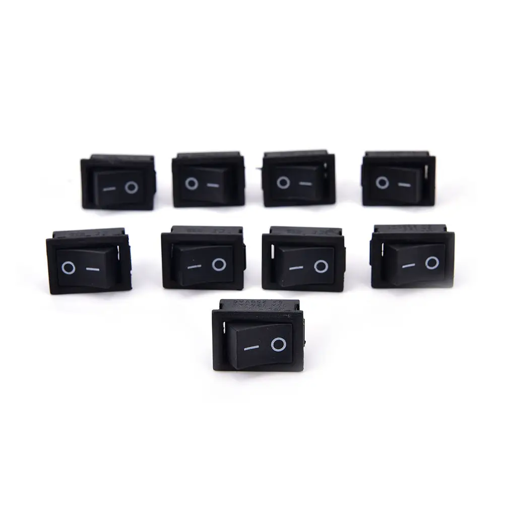 Кнопочный переключатель 10x15 мм SPST 2Pin 3A 250V KCD11 10 шт. кнопочный * 15 черный красный и