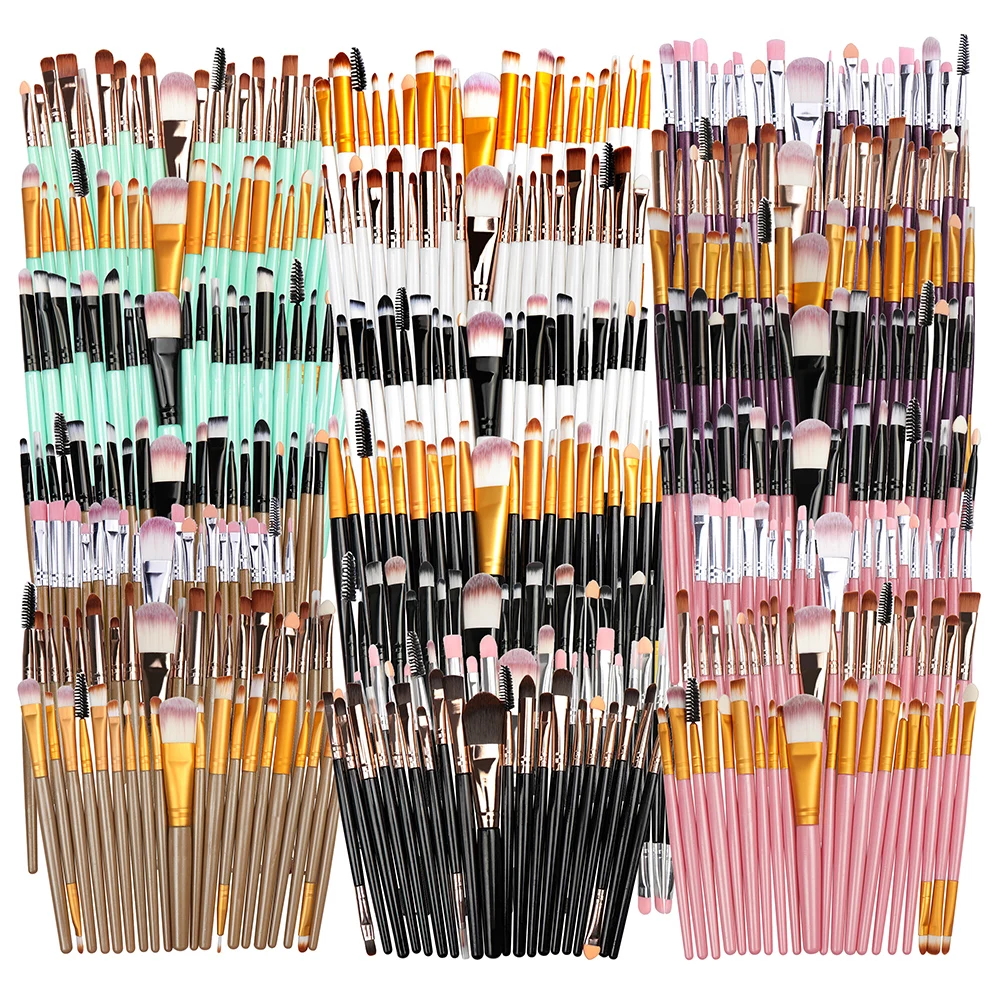 

Набор кистей для макияжа, 20 шт., для нанесения базовой пудры, румян, теней, консилера, для макияжа губ и глаз, кисточка для профессионального м...