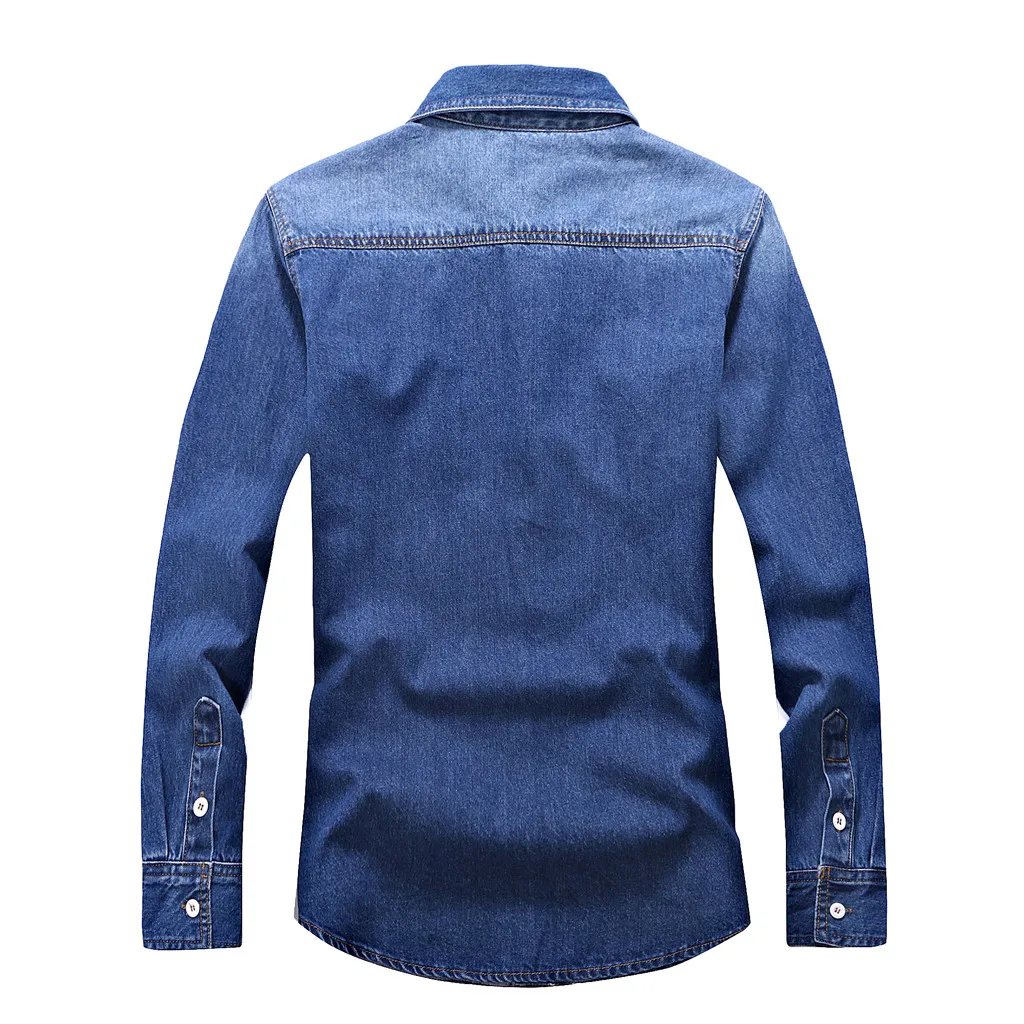 Мужская джинсовая куртка SAGACE повседневная хлопковая с отложным воротником и